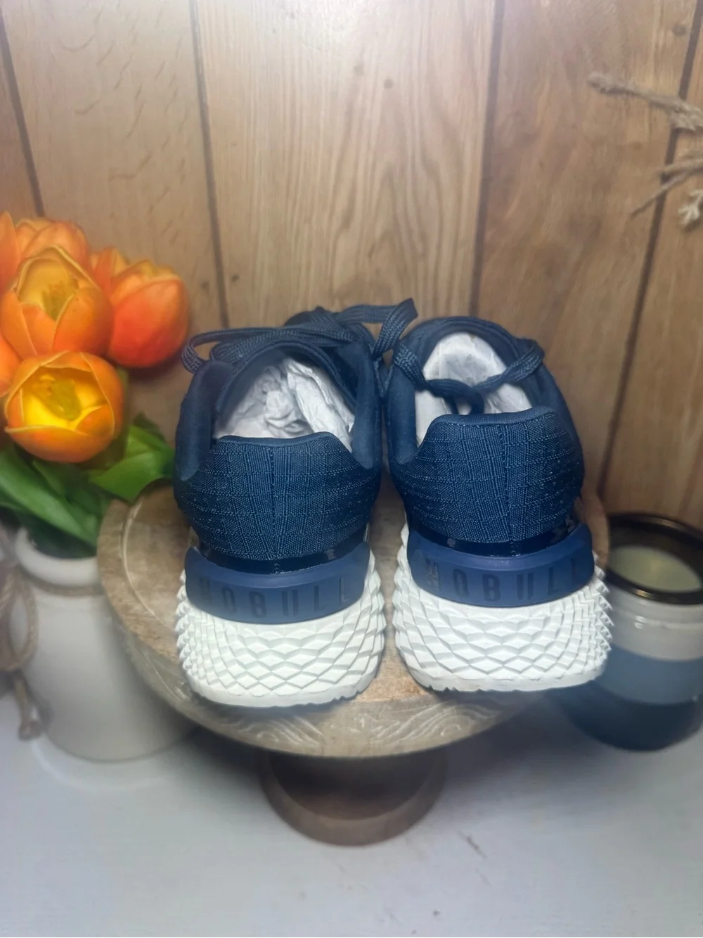 NOBULL Navy Blue Knit Trainer with White Sole